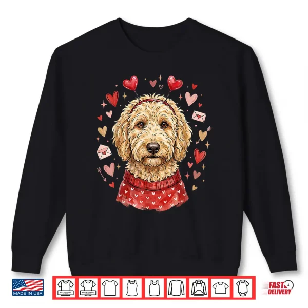 Sweatshirt Heart Golden Doodle Love Dog Valentine Goldendoodle Shirt