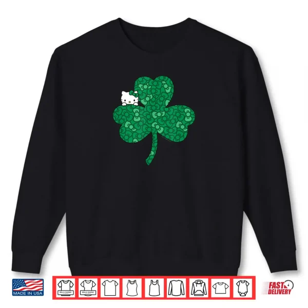 Sweatshirt Hello Kitty Clover Bows Saint Patricks Day Shirt