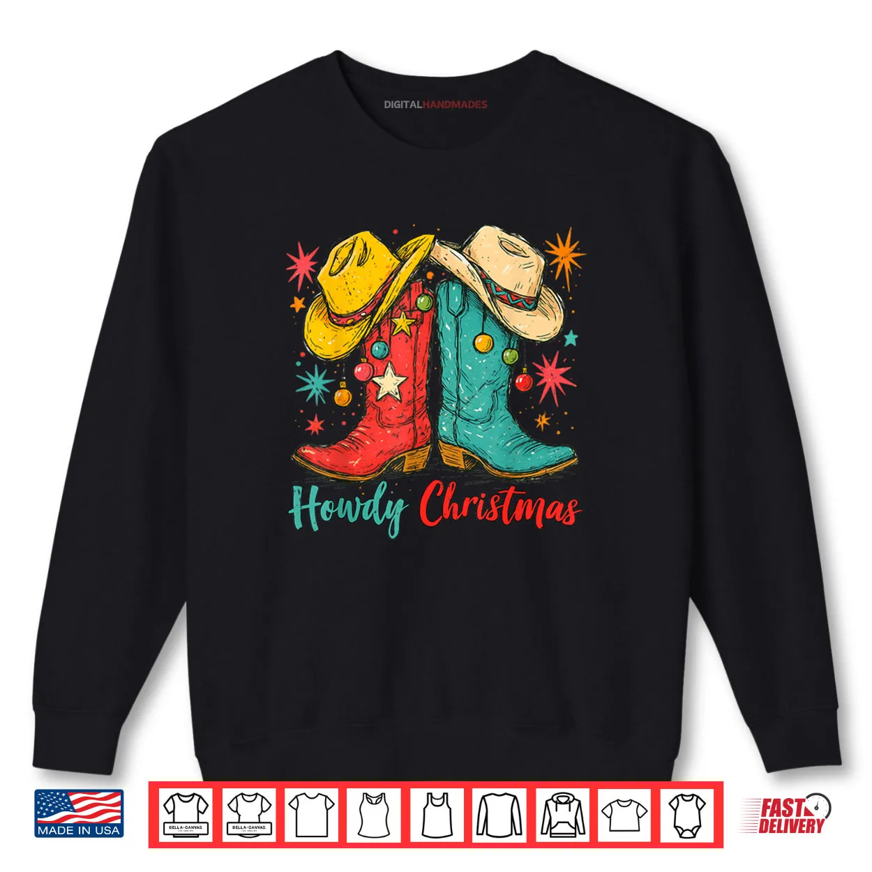 Howdy Christmas Xmas Cowboy Boots Western Shirt Howdy Christmas Xmas Cowboy Boots Western Shirt
