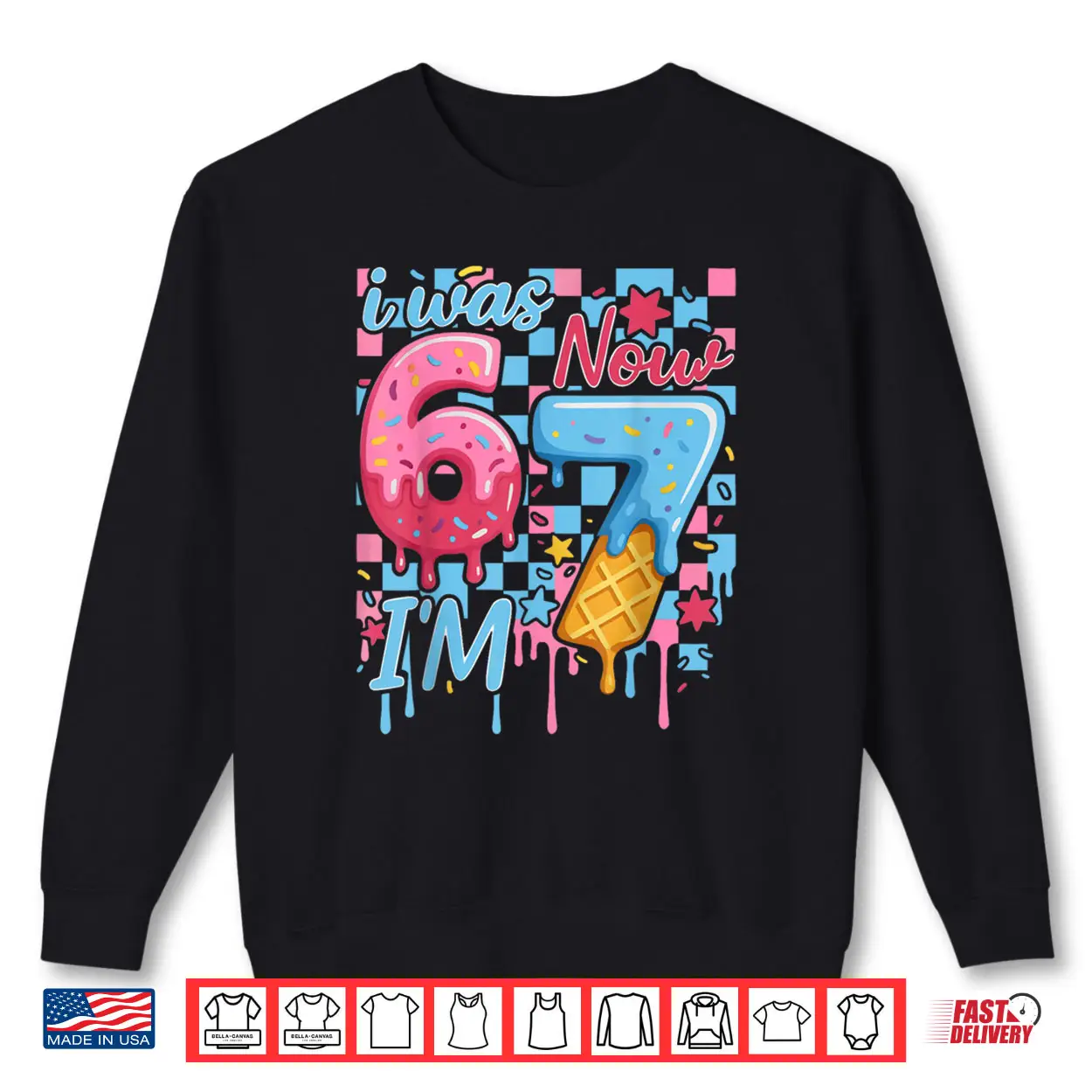 I was 6 Now Im 7 Funny Ice Cream Drip Birthday Shirt I was 6 Now Im 7 Funny Ice Cream Drip Birthday Shirt