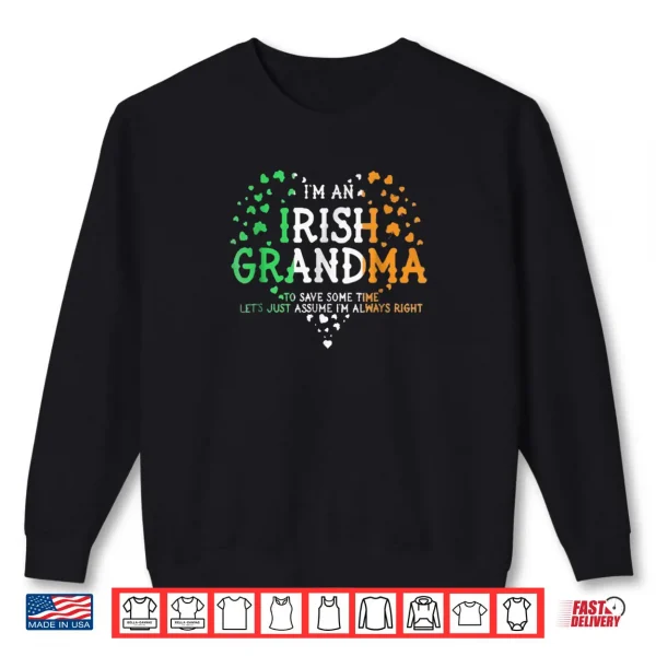 Sweatshirt Im An Irish Grandma Tshirt Gifts For Saint Patricks Day