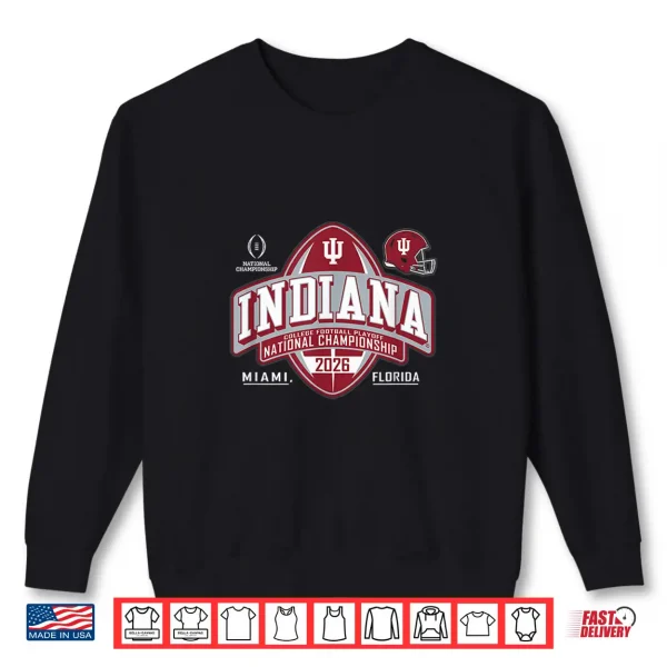 Sweatshirt Indiana Hoosiers CFP National Championship 2026 Crest Black Shirt