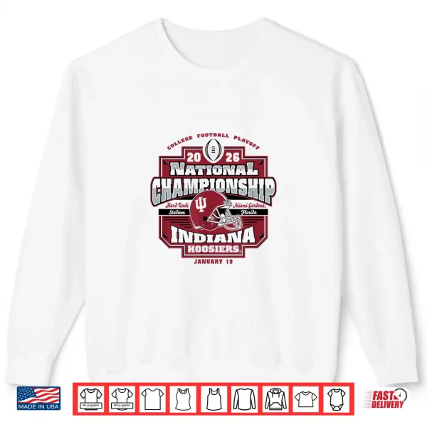 Sweatshirt Indiana Hoosiers CFP National Championship 2026 Icon White Shirt