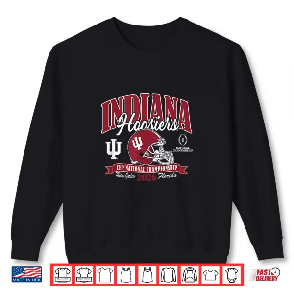 Sweatshirt Indiana Hoosiers National Championship CFP 2026 Helmet Black Shirt