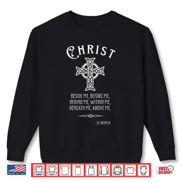 Sweatshirt Irish Celtic Cross Saint Quote Catholic St Patricks Day Shirt