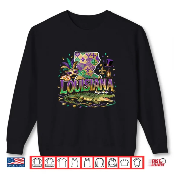 Louisiana Mardi Gras Alligator Carnival Shirt 1 Sweatshirt Louisiana Mardi Gras Alligator Carnival Shirt 1