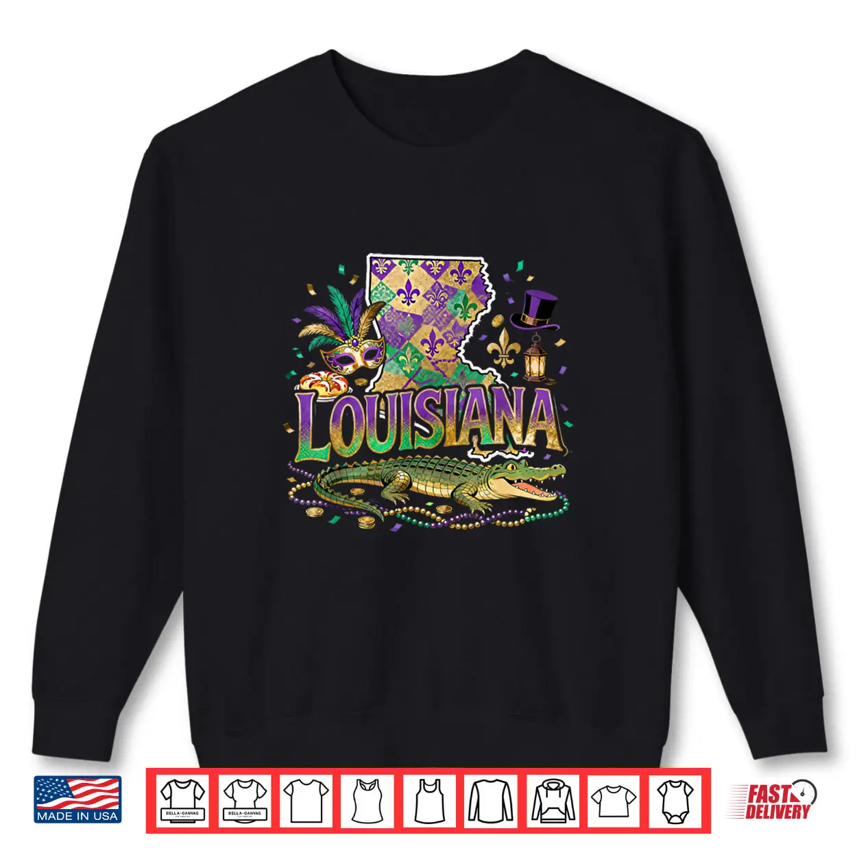 Louisiana Mardi Gras Alligator Carnival Shirt Louisiana Mardi Gras Alligator Carnival Shirt
