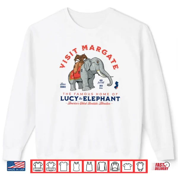 Lucy The Elephant Visit Margate NJ Landmark Retro Shirt 1 Sweatshirt Lucy The Elephant Visit Margate NJ Landmark Retro Shirt