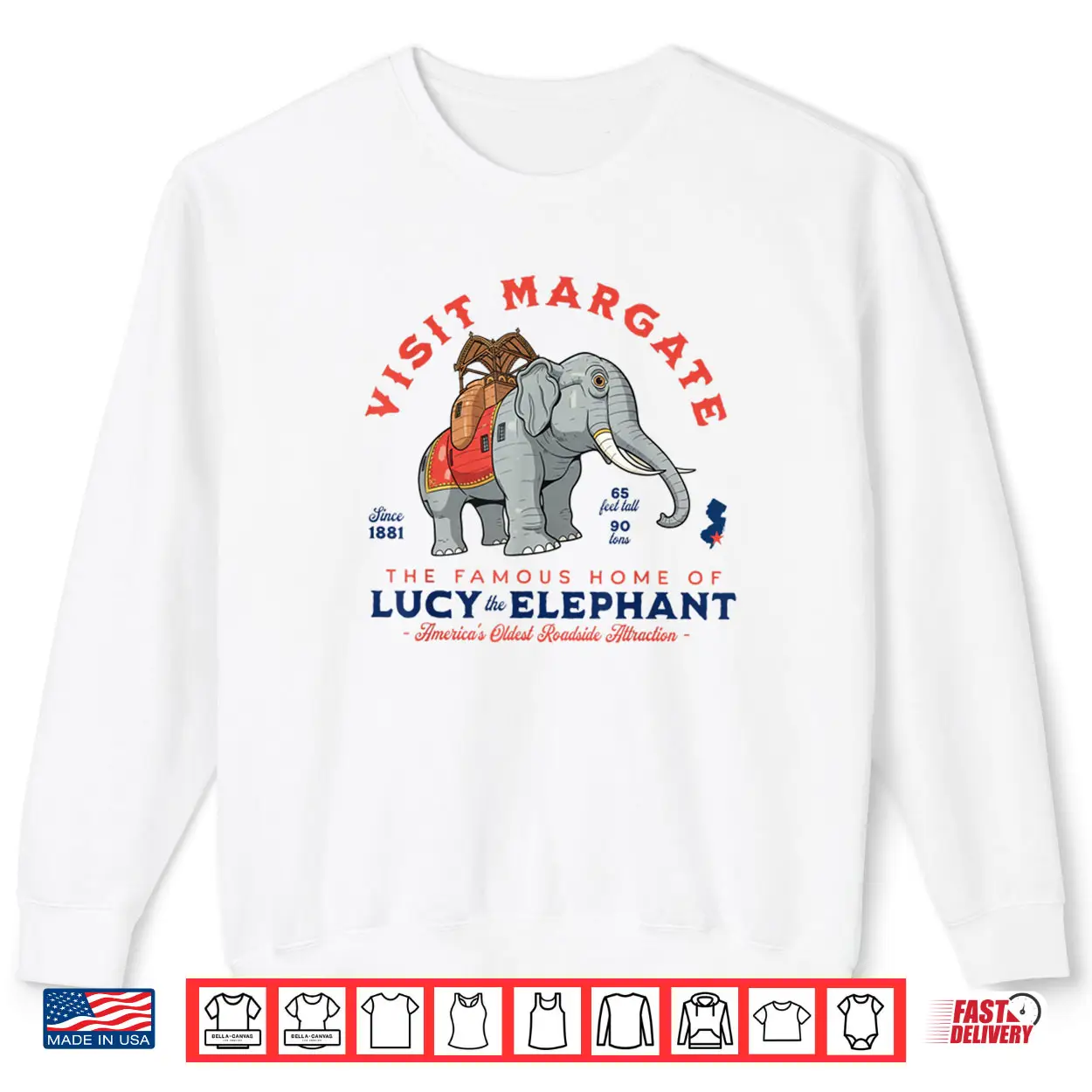 Lucy The Elephant Visit Margate NJ Landmark Retro Shirt Lucy The Elephant Visit Margate NJ Landmark Retro Shirt
