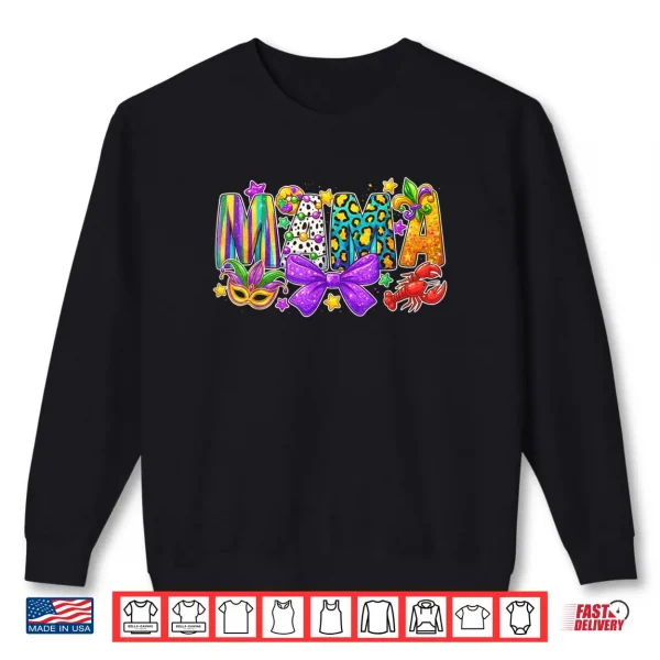 Sweatshirt Mama Coquette Bow Fat Tuesday Louisiana Mardi Gras Shirt