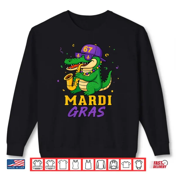Sweatshirt Mardi Gras Alligator New Orleans Shirt