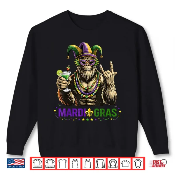 Sweatshirt Mardi Gras Bigfoot Rock Funny Boys Kids Men Sasquatch Shirt