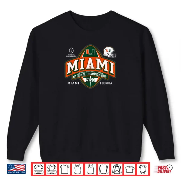 Sweatshirt Miami Hurricanes CFP National Championship 2026 Crest Black Shirt