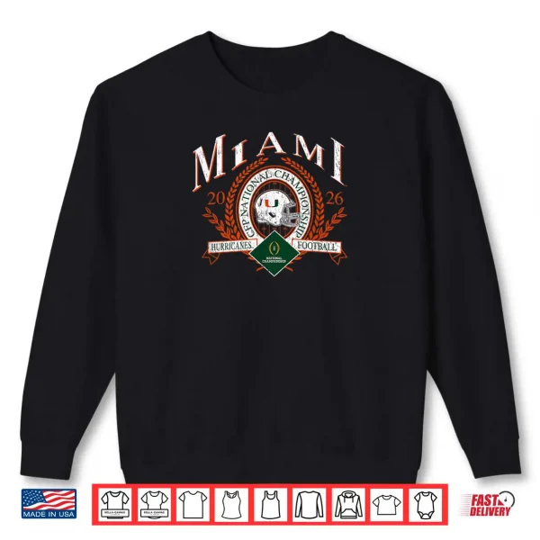 Sweatshirt Miami Hurricanes National Championship CFP 2026 Retro Black Shirt