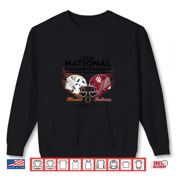 Sweatshirt Miami vs Indiana CFP National Championship 2026 Gray Shirt
