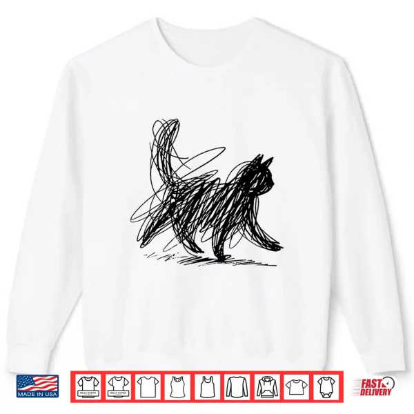 Sweatshirt Minimalist cat Art Shirt