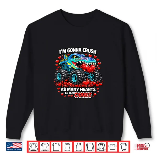 Sweatshirt Monster Truck Toddler Valentines Shirt 1