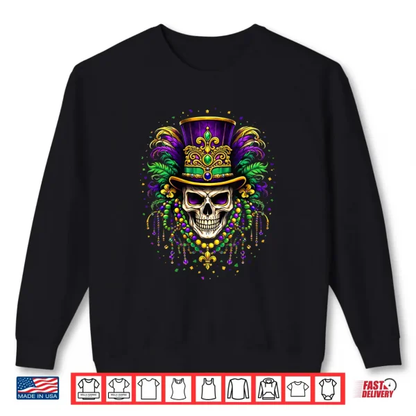 Sweatshirt New Orleans Mardi Gras Skull Carnival Design Shirt