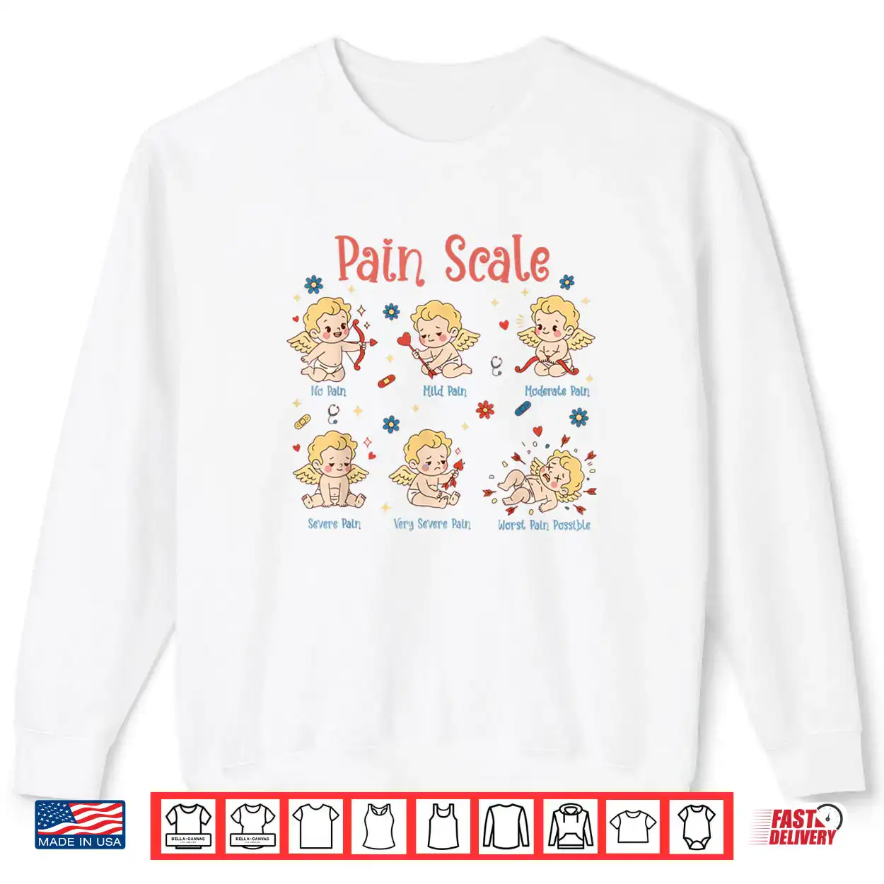 Pain Scale Cupid Nurse Trauma Nurse ICU Nurse Valentine Day Shirt Pain Scale Cupid Nurse Trauma Nurse ICU Nurse Valentine Day Shirt