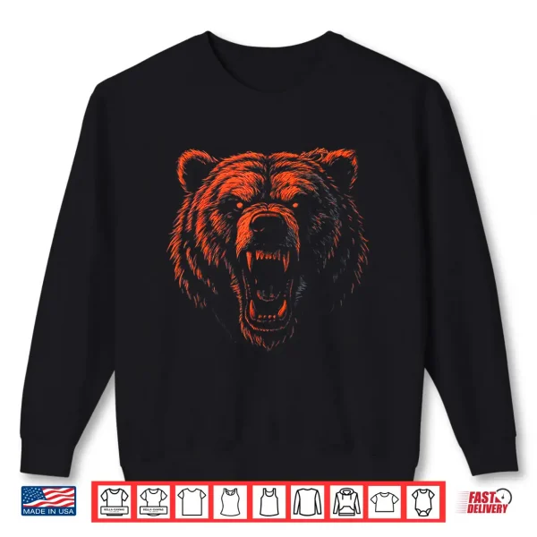 Sweatshirt Retro Bear Gift for Men Women Boys Girls Kids Toddlers Youth Shirt