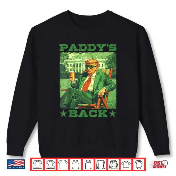 Sweatshirt Retro Paddys Back Donald Trump Beer Lover St Patricks Day Shirt