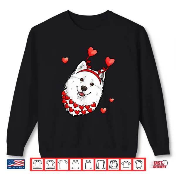 Sweatshirt Samoyed Face Valentines Day Matching Owner Family Kids Shirt