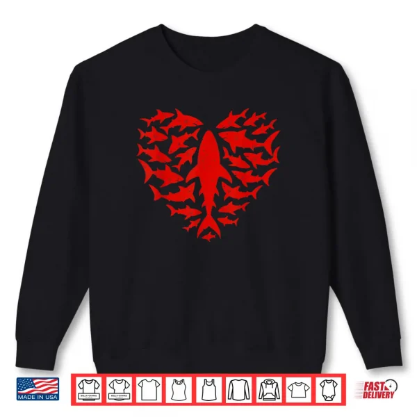 Sweatshirt Shark Heart Ocean Funny Valentines Day Shirt
