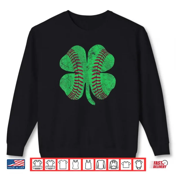 Sweatshirt St Patricks Day Shamrock Baseball Saint Paddys Kids Boys Shirt
