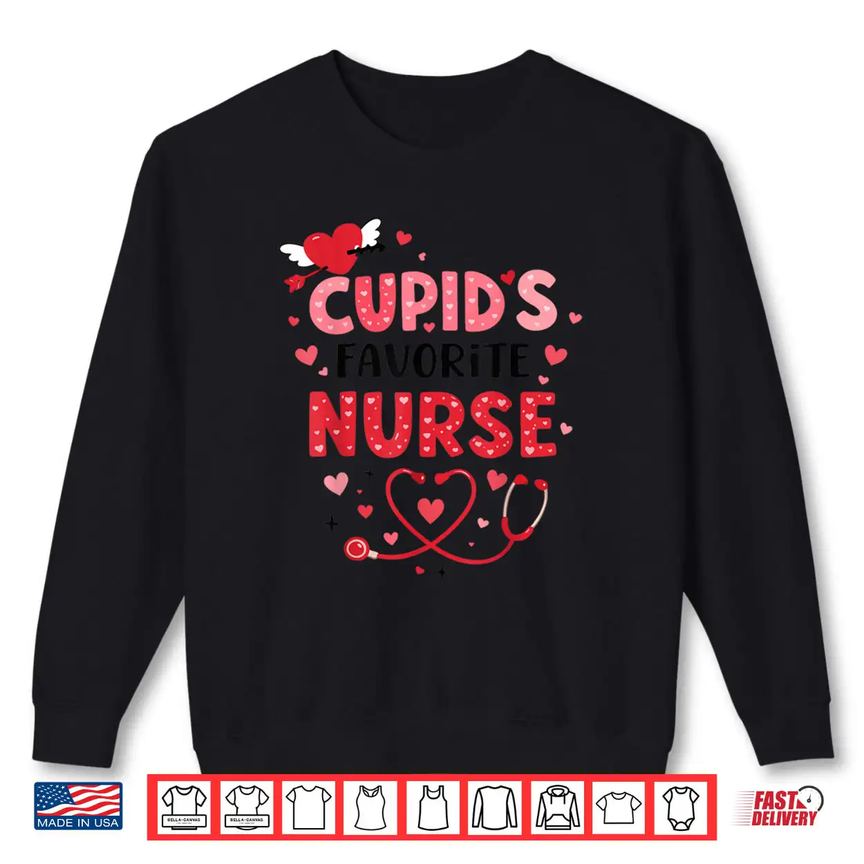 Valentine Cupid’s Favorite Nurse ER Heart Girl Women Men Shirt Valentine Cupid’s Favorite Nurse ER Heart Girl Women Men Shirt