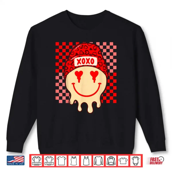 Sweatshirt Valentine Vibes XOXO Heart Leopard Melted Outfit Shirt