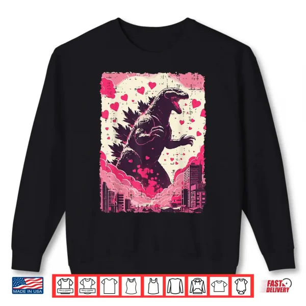 Sweatshirt Valentines Day Japanese Monster Funny Kaiju Men Women Kids Shirt