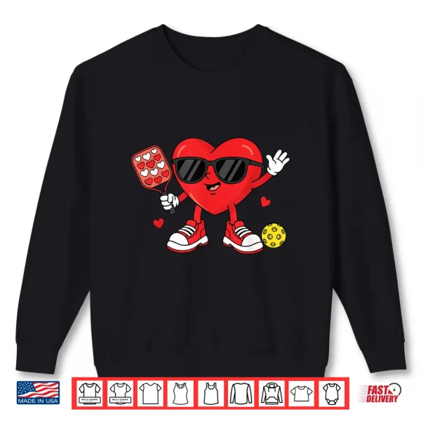 Sweatshirt Valentines Day Pickleball Heart Player Women Girls Shirt