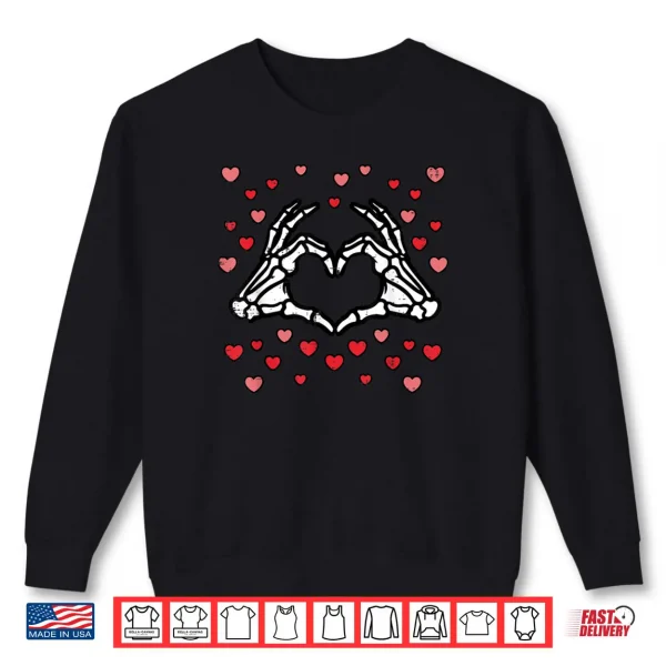 Sweatshirt Valentines Day Skeleton Hand Heart Shirt