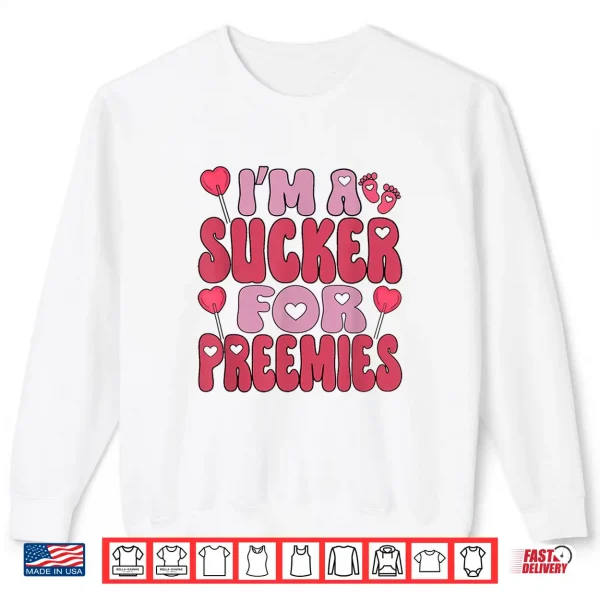 Sweatshirt Women NICU Nurse Valentines Day Retro Neonatal ICU Nurse Shirt