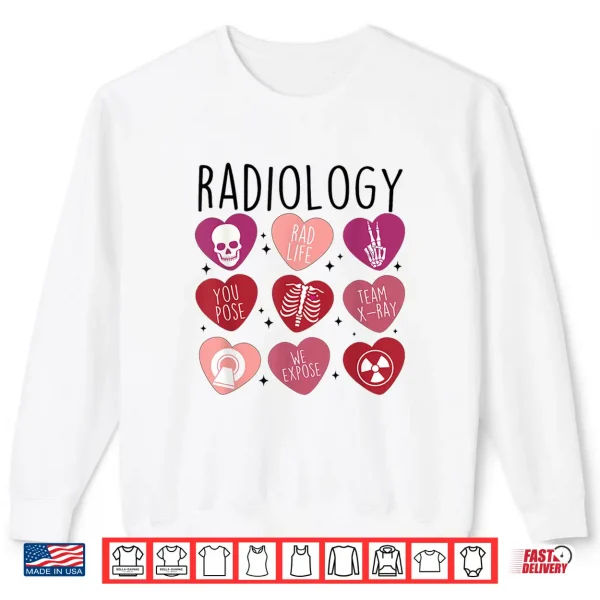 Sweatshirt Women Retro Radiology Tech Valentines Day X Ray Technician Shirt
