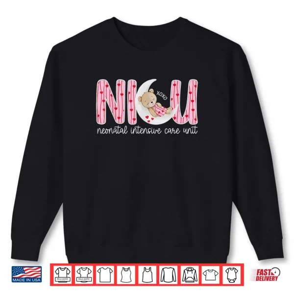Sweatshirt XOXO NICU Nurse Valentine Cute Bear Nursing Valentines Day Shirt 1