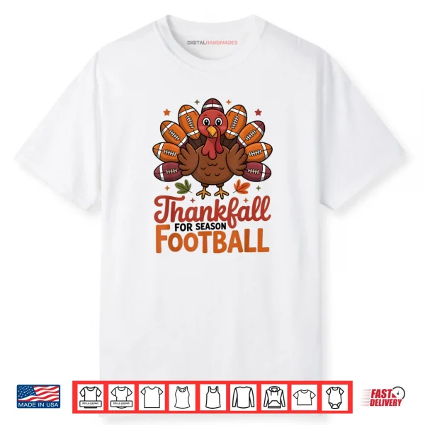Thankful Football Turkey Thanksgiving Fall Shirt
