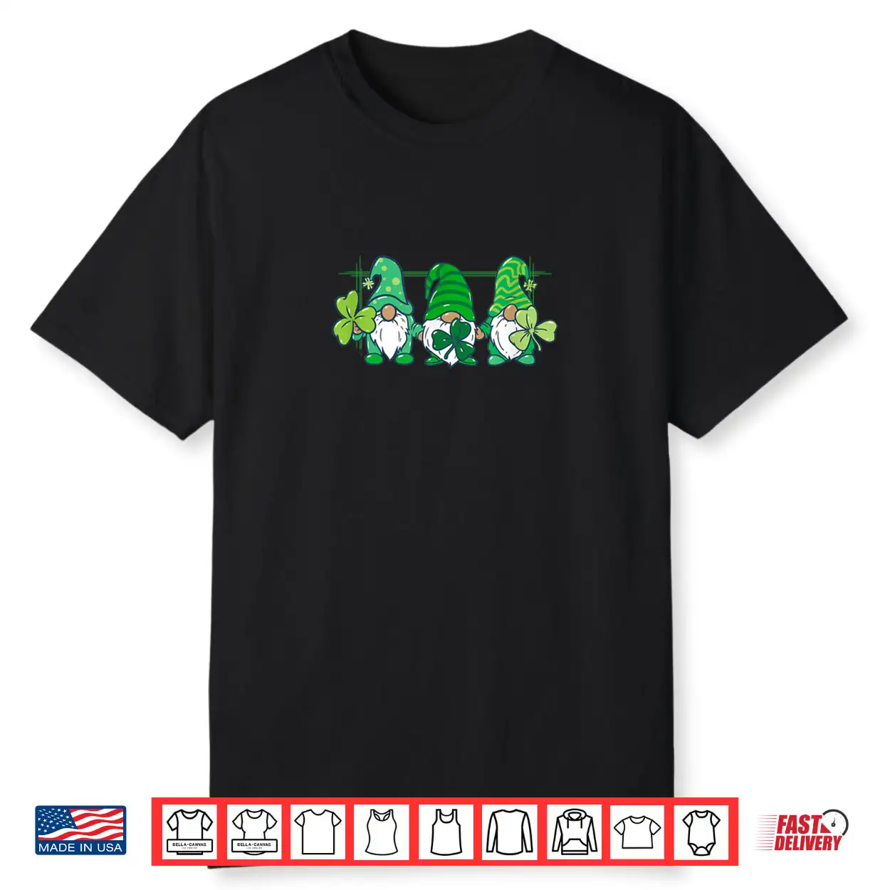 Three Gnomes Holding Irish Clover Shamrock St Patrick’s Day Shirt Three Gnomes Holding Irish Clover Shamrock St Patrick’s Day Shirt