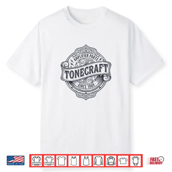 Tonecraft Amplifier Parts Vintage Audio 1969 Musician Gear Shirt 1