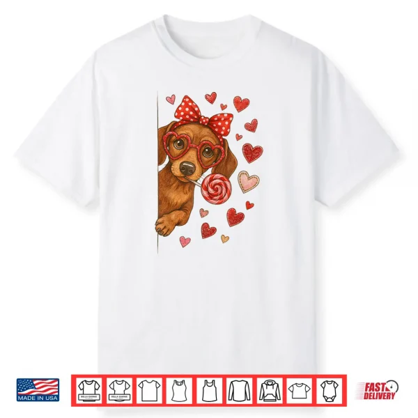 Valentine Dachshund Mama Cute Puppy Dog Mom Coquette Shirt