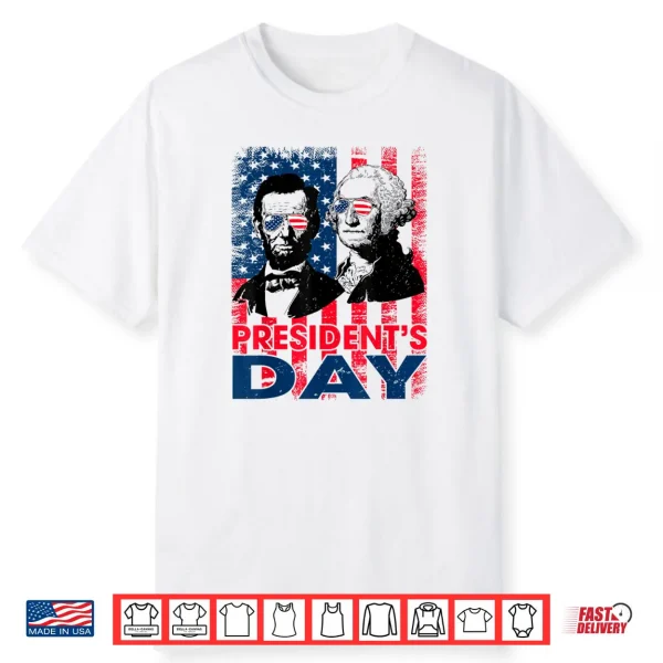 Washington Lincoln USA Flag President’s Day Retro Vintage Shirt