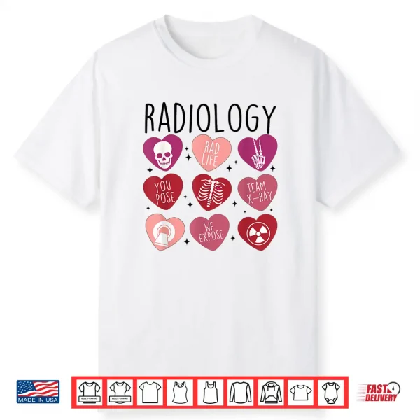 Women Retro Radiology Tech Valentine’s Day X Ray Technician Shirt
