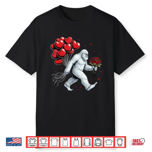 Yeti Valentines Day Funny Abominable Snowman Hearts Love Shirt