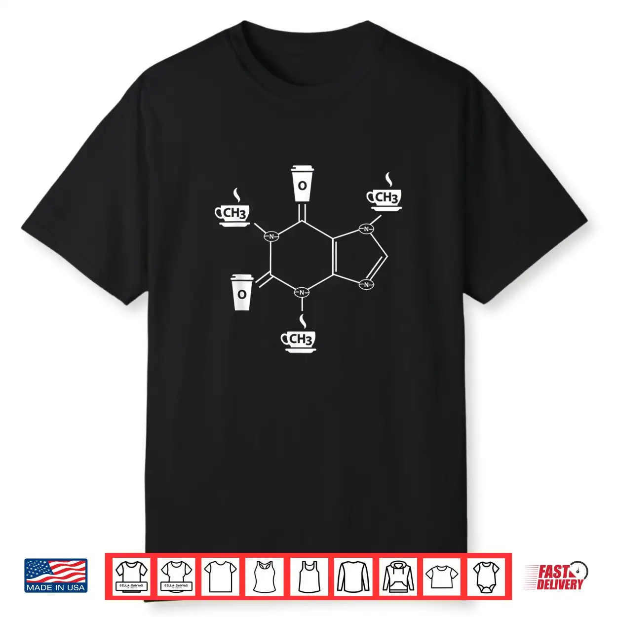 Caffeine Molecule Barista Shirt Caffeine Molecule Barista Shirt